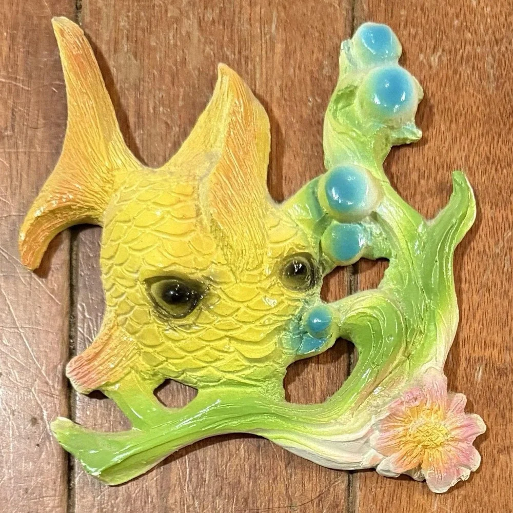 VTG 1960s 60s MCM Anthropomorphic Goldfish Fish Bubbles Wall Decor Plaques